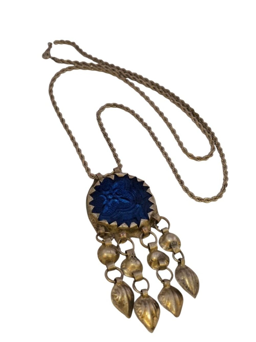 Vintage Tribal Style Glass and Dangle Necklace (A9114)